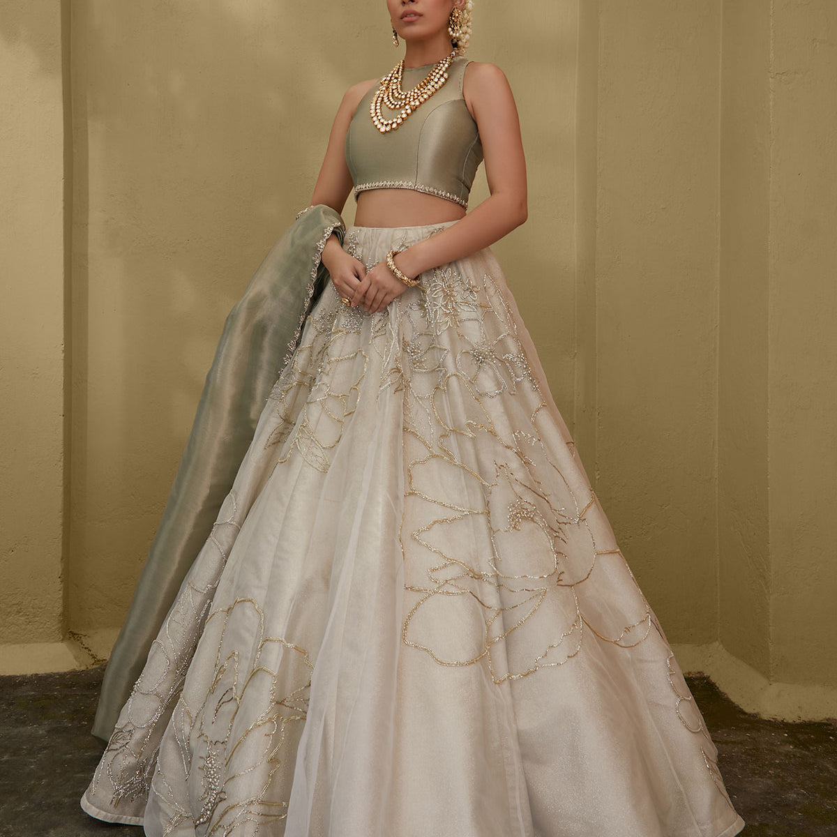 Celia White/Green Embellished Formal Dress Zuria Dor Celia White/Green Embellished Formal Dress Zuria Dor